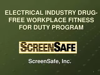 ELECTRICAL INDUSTRY DRUG-FREE WORKPLACE FITNESS FOR DUTY PROGRAM