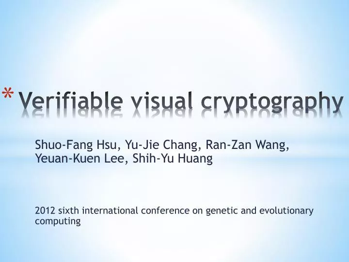 verifiable visual cryptography