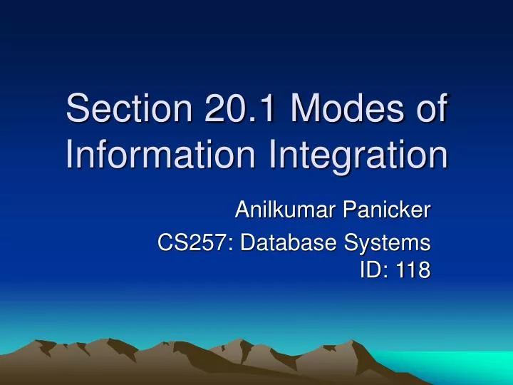 section 20 1 modes of information integration