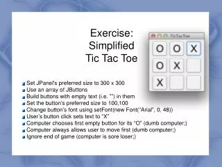 Exercise: Simplified Tic Tac Toe