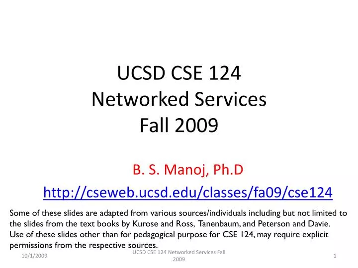 ucsd cse 124 networked services fall 2009