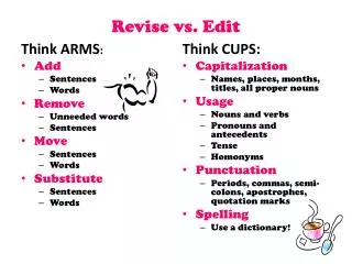 Revise vs. Edit
