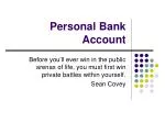 Personal Bank Account - slide 1