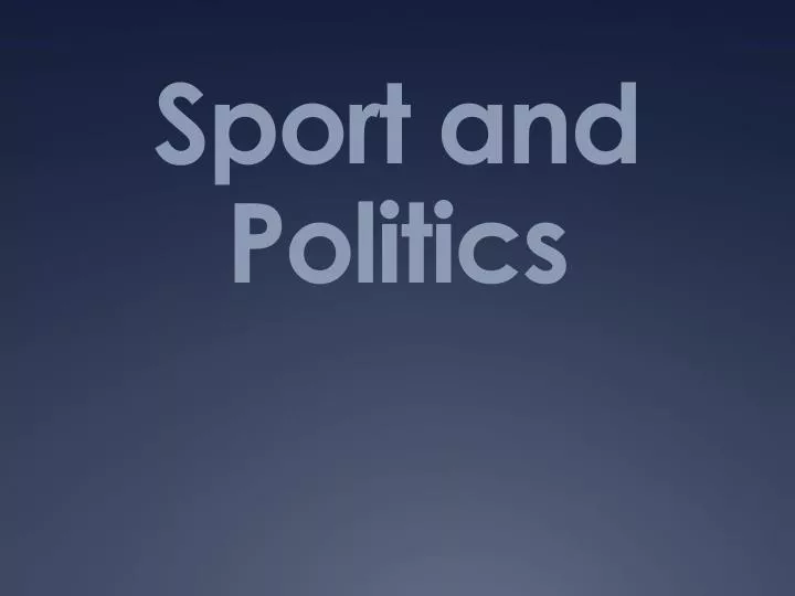 sport and politics