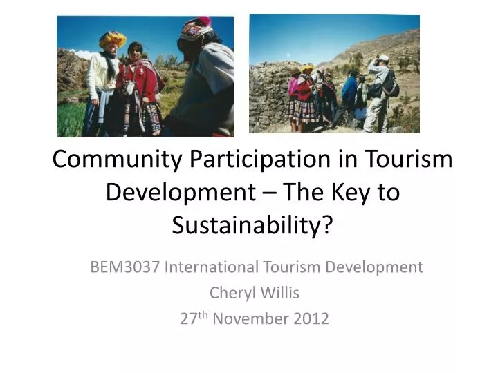 community participation in tourism development the key to sustainability