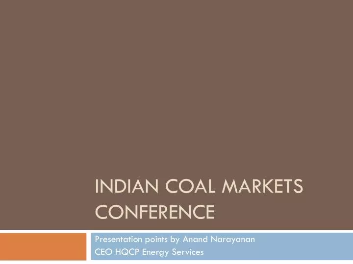 indian coal markets conference
