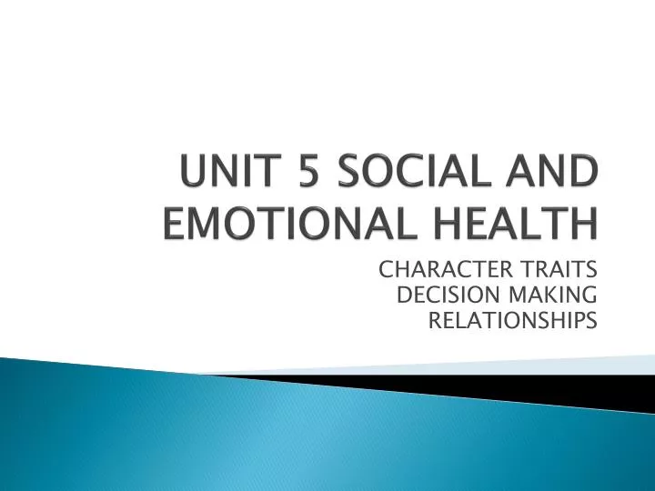 unit 5 social and emotional health