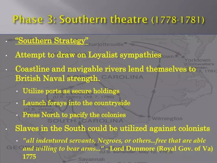 phase 3 southern theatre 1778 1781