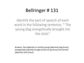 Bellringer # 131