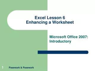 excel lesson 6 enhancing a worksheet