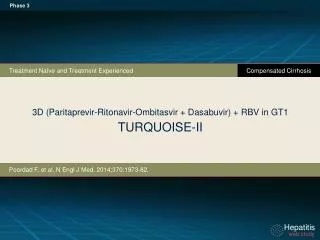 3D (Paritaprevir-Ritonavir-Ombitasvir + Dasabuvir) + RBV in GT1 TURQUOISE-II