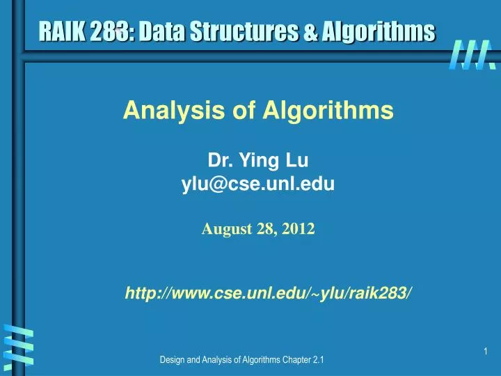 raik 283 data structures algorithms