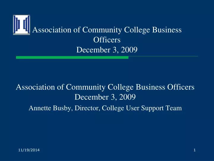 association of community college business officers december 3 2009
