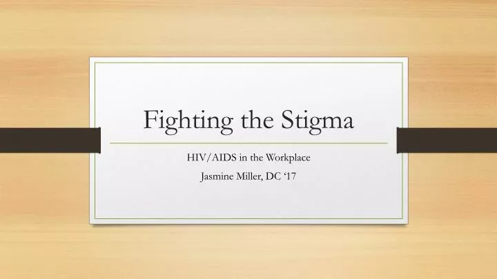 fighting the stigma