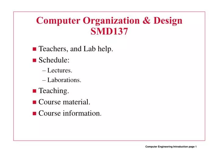 computer organization design smd137