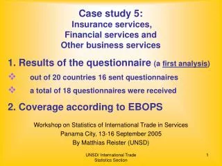 Case study 5: Insurance services, Financial services and Other business services