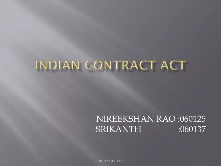 indian contract act