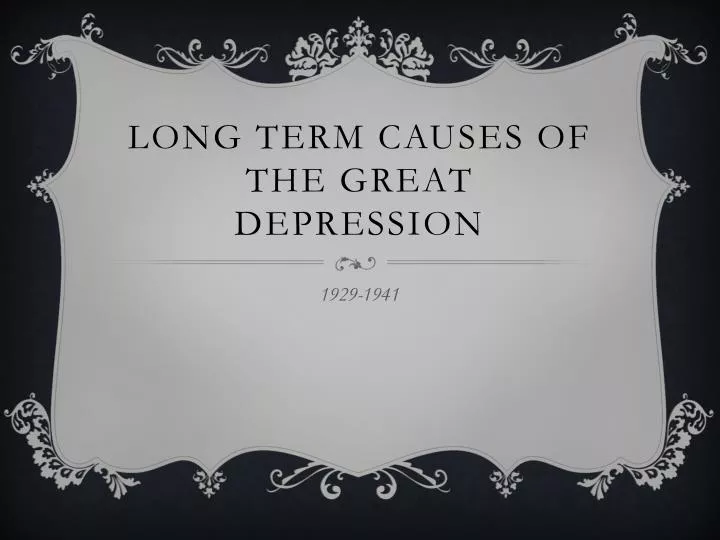 long term causes of the great depression