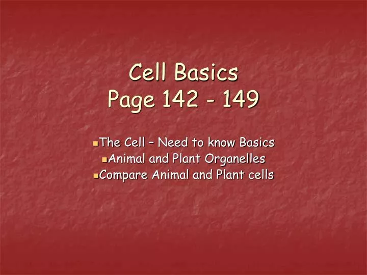 cell basics page 142 149