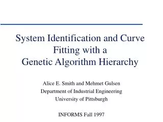 System Identification and Curve Fitting with a Genetic Algorithm Hierarchy