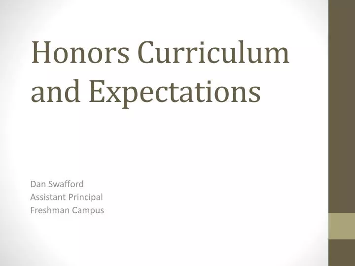 honors curriculum and expectations