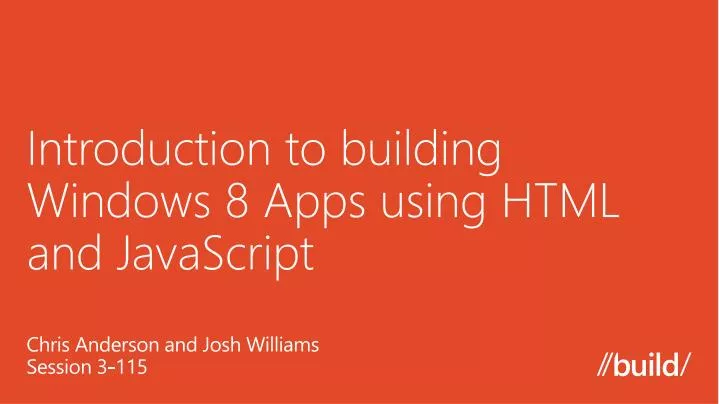 introduction to building windows 8 apps using html and javascript