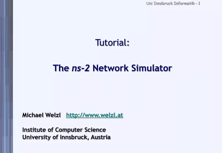 tutorial the ns 2 network simulator