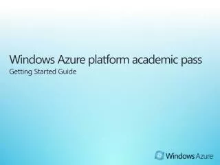 Windows Azure platform academic pass