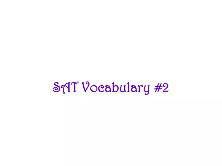 sat vocabulary 2