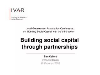 Building social capital through partnerships