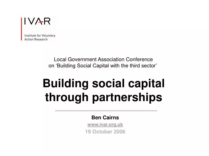building social capital through partnerships