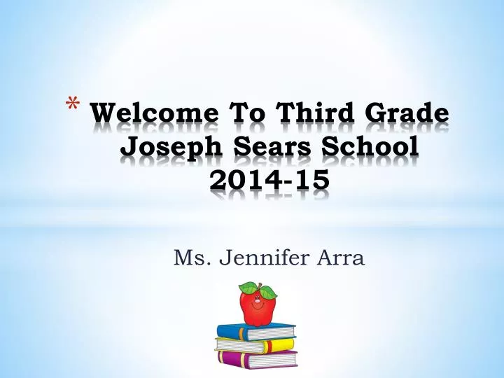 welcome to third grade joseph sears school 2014 15