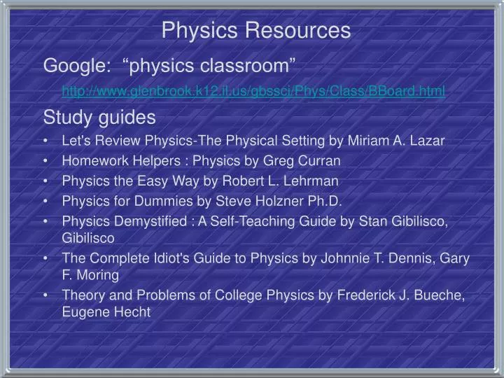physics resources