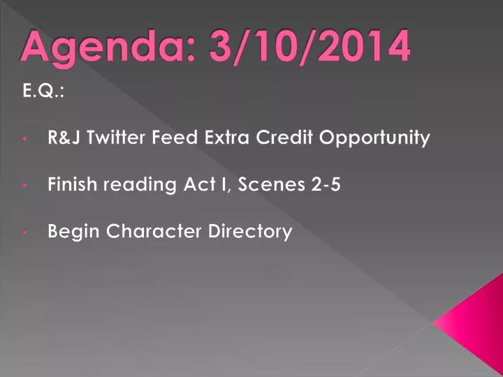 agenda 3 10 2014