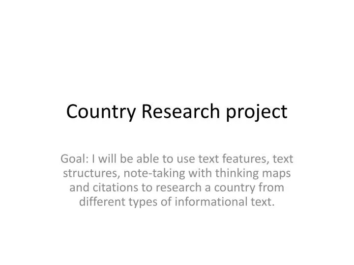 country research project