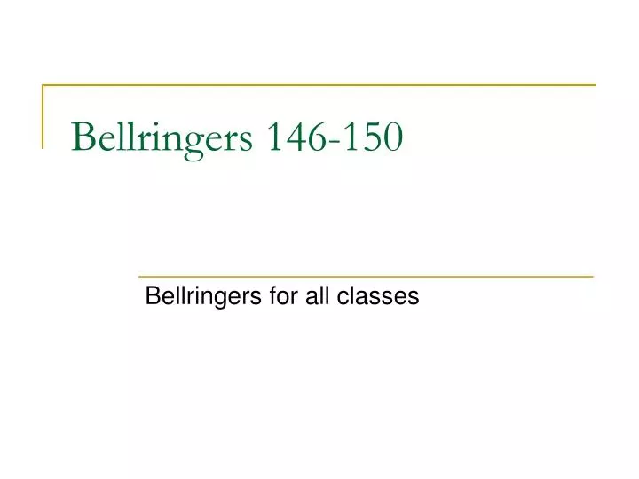 bellringers 146 150