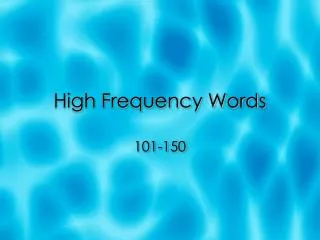 high frequency words