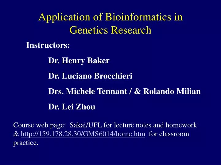 application of bioinformatics in genetics research