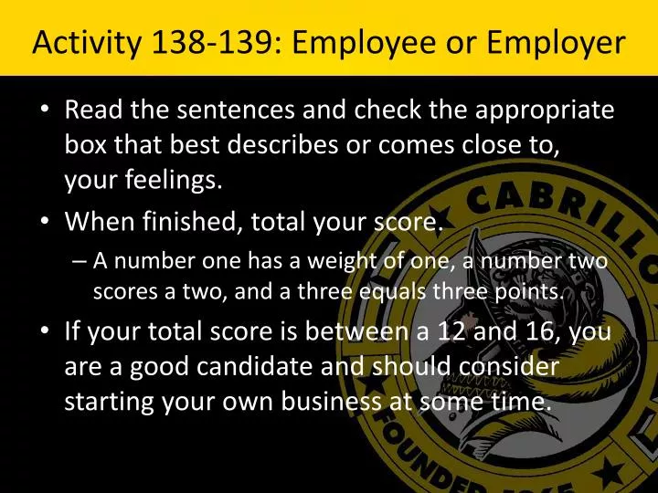activity 138 139 employee or employer