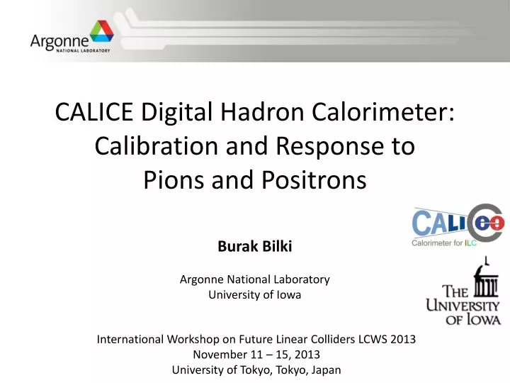 calice digital hadron calorimeter calibration and response to pions and positrons