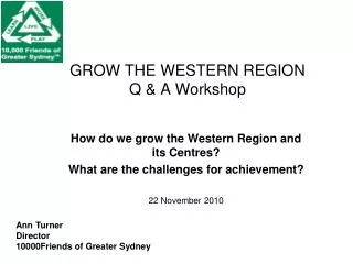 GROW THE WESTERN REGION Q &amp; A Workshop