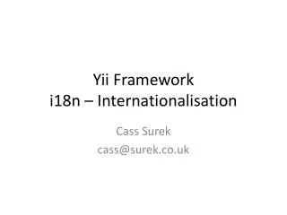 Yii Framework i18n – Internationalisation