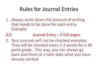 Rules for Journal Entries