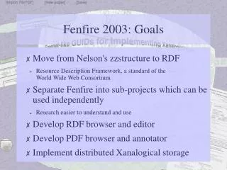 Fenfire 2003: Goals