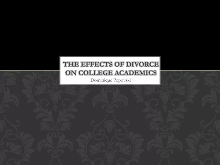 the effects of divorce on college academics