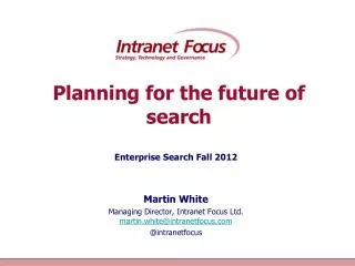 Planning for the future of search