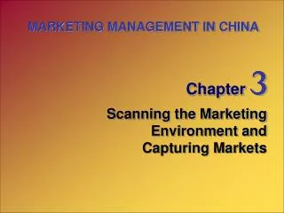 MARKETING MANAGEMENT IN CHINA