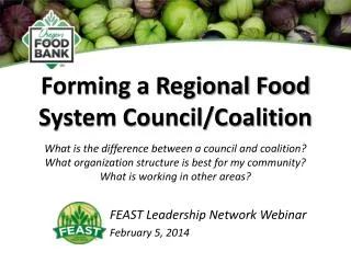 Forming a Regional Food System Council/Coalition