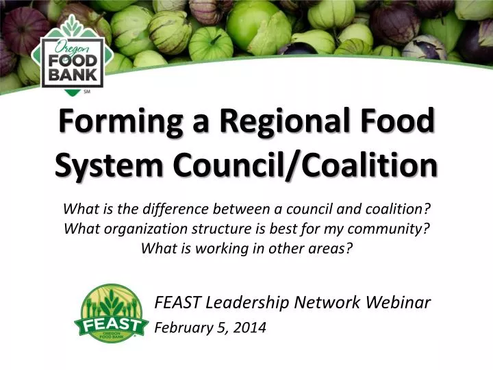 forming a regional food system council coalition