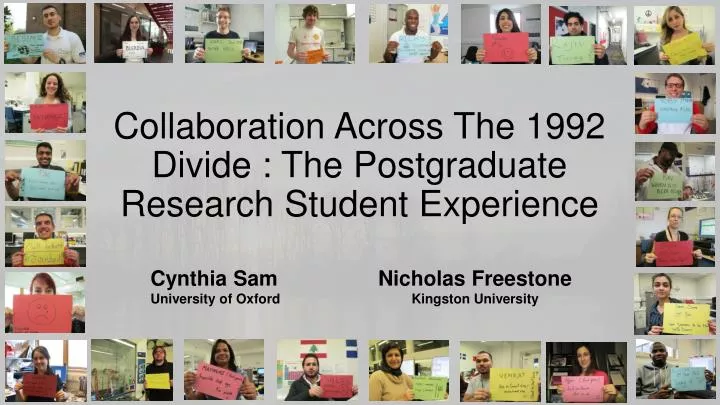 collaboration across the 1992 divide the postgraduate research student experience